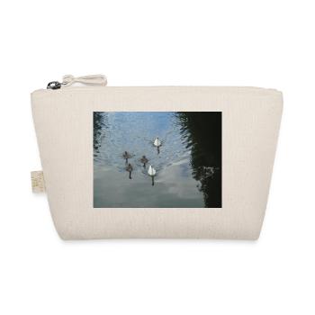 Swan Family - Swan in the Lake Photography - Organic Pouch - nature - Front