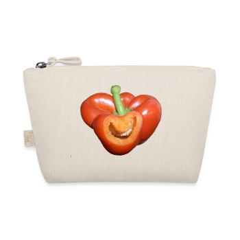 Ja Paprika! Lustiges Gemüse lacht froh glücklich - Bio-Täschchen - Natur - Vorne