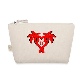 Heart Palm Love Motif - Organic Pouch - nature - Front