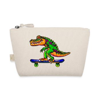 Skate-Gator - cool crocodile on skaboard - Organic Pouch - nature - Front