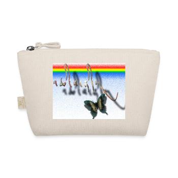 Tibetan Calligraphy Butterfly Design - Organic Pouch - nature - Front