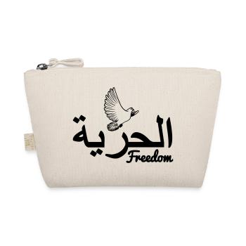 Freiheit mit Friedenstaube arabisch geschrieben - Bio-Täschchen - Natur - Vorne