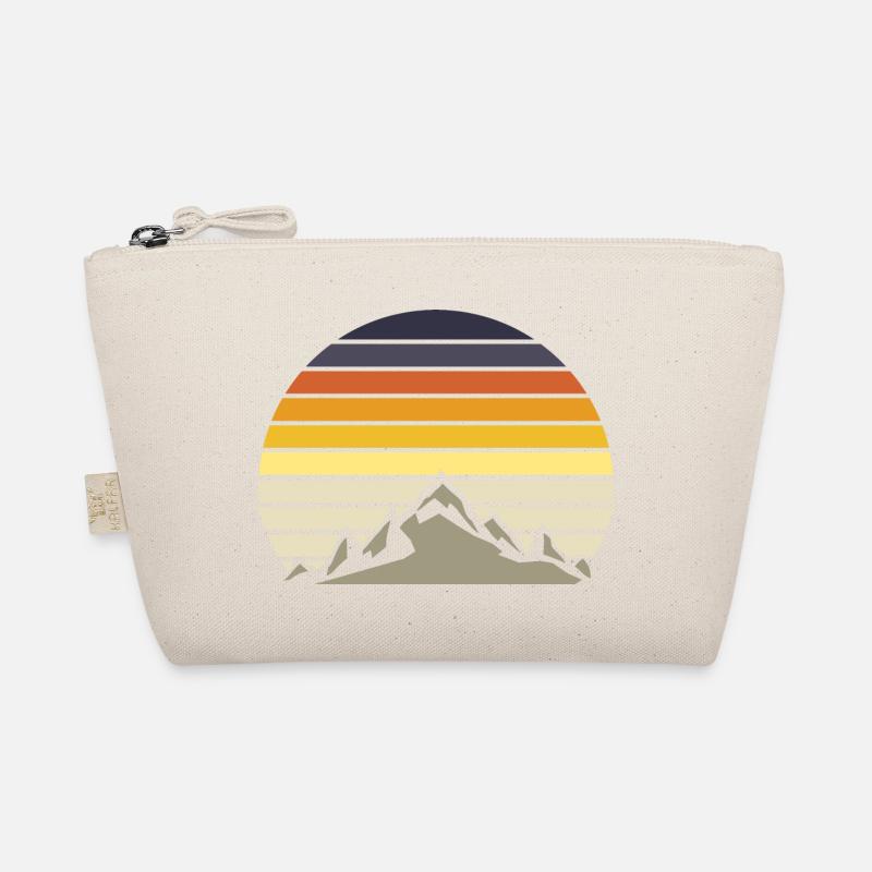 vintage sunset Berge grau - Bio-Täschchen - Natur