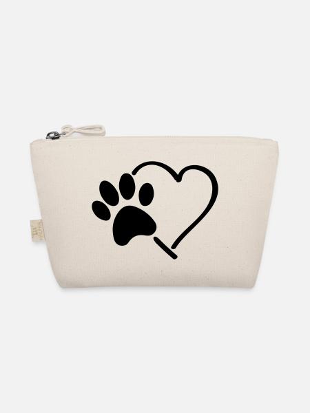 paw heart - Organic Pouch - nature - Front