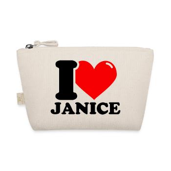 I love janice First name - Organic Pouch - nature - Front