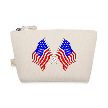 Zwei Flaggen USA - Bio-Täschchen - Natur - Vorne