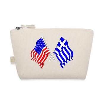 USA-Flagge und Griechenland-Flagge - Bio-Täschchen - Natur - Vorne