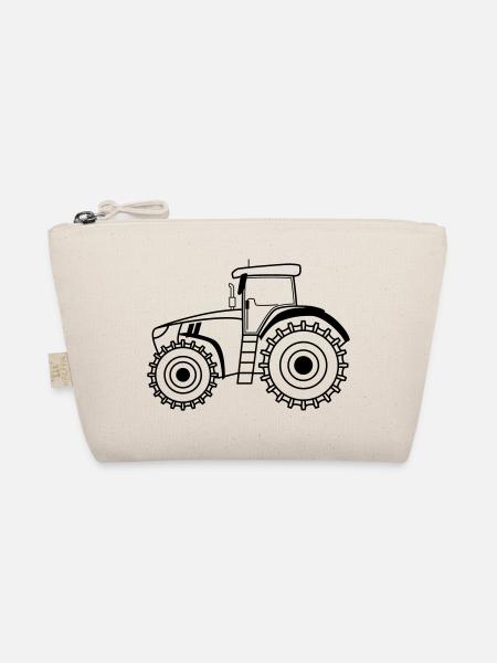 Traktor Symbol Umriss Landwirtschaft - Bio-Täschchen - Natur - Vorne