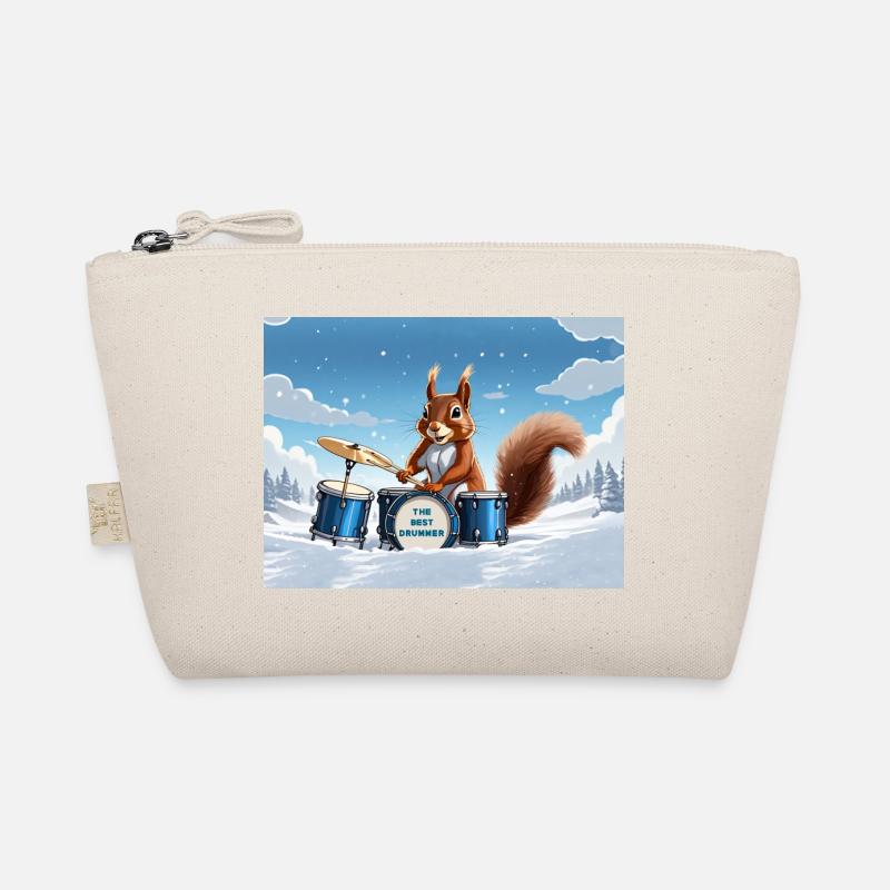 Squirrel plays drums Organic Pouch