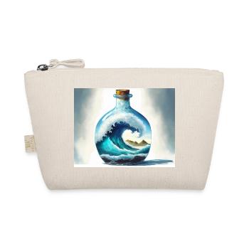 Monsterwelle in der Flasche - Bio-Täschchen - Natur - Vorne