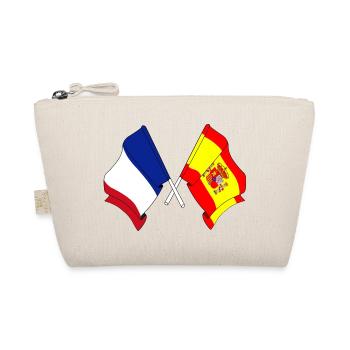 Deux drapeaux croisés de la France et drapeau de l’Espagne - Trousse biologique - nature - Devant