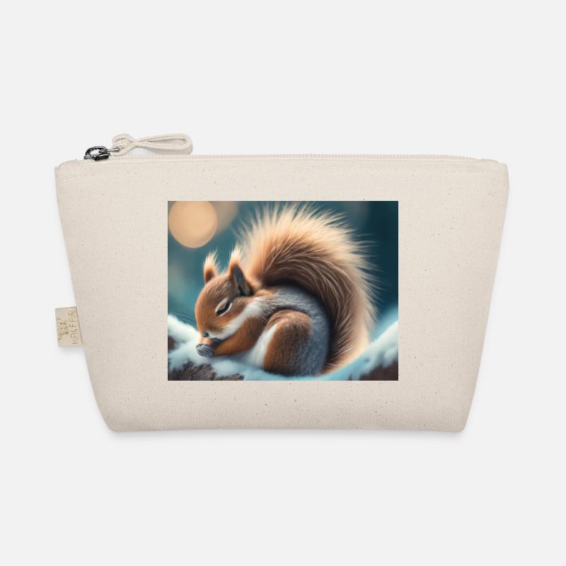 Niedliche Tiere im Winterschlaf – Eichhörnchen Bio-Täschchen