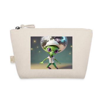 cute little green retro vintage alien everyday - Organic Pouch - nature - Front