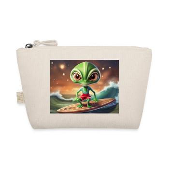 mignon petit vert rétro vintage alien surf - Trousse biologique - nature - Devant