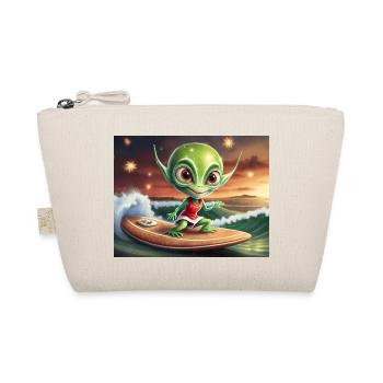 mignon petit vert rétro vintage alien surf - Trousse biologique - nature - Devant
