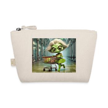 cute little green retro vintage alien everyday - Organic Pouch - nature - Front