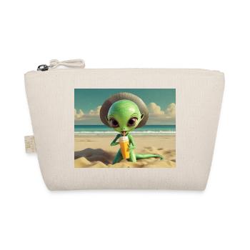 mignon petit vert rétro vintage extraterrestre bain de soleil - Trousse biologique - nature - Devant