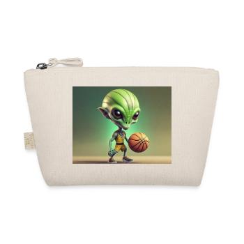 mignon petit vert rétro vintage alien basket-ball - Trousse biologique - nature - Devant