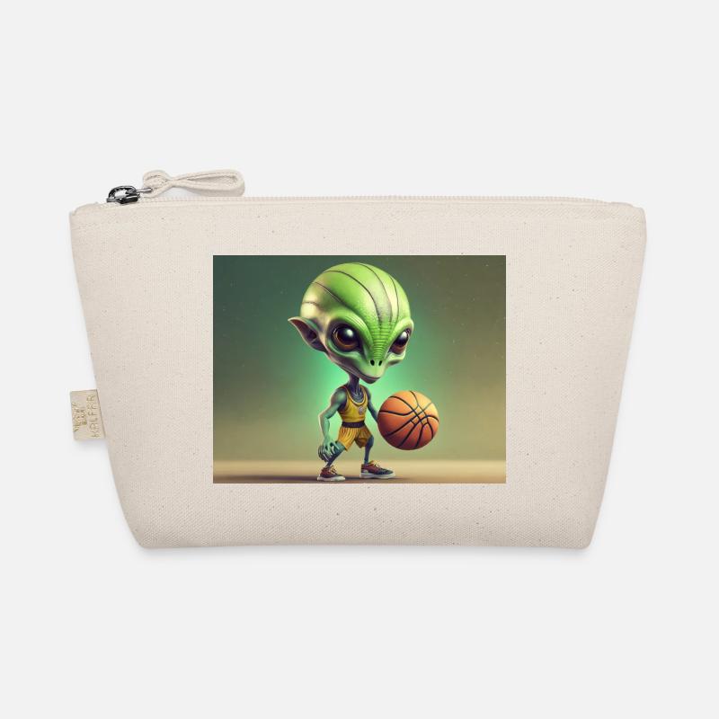 mignon petit vert rétro vintage alien basket-ball Trousse biologique