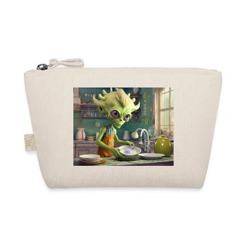 mignon petit vert rétro vintage alien tous les jours - Trousse biologique - nature - Devant