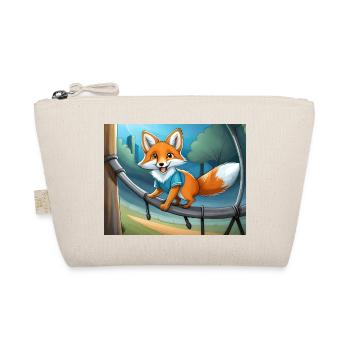 cute little fiend fox playing on a playground - Organic Pouch - nature - Front