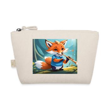 mignon petit renard démon vie quotidienne jouant de la flûte - Trousse biologique - nature - Devant