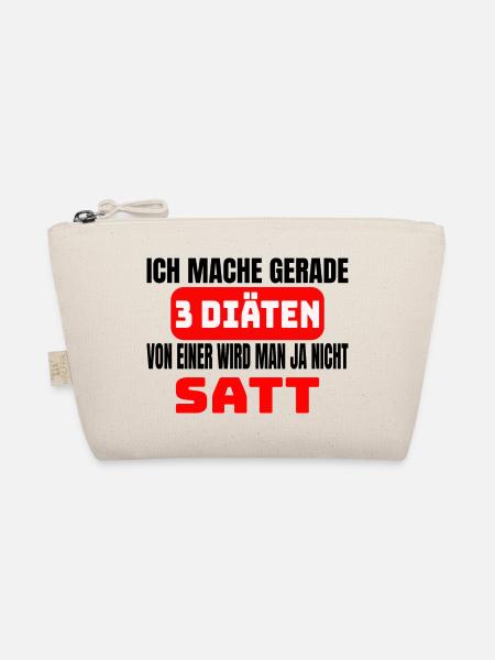 Lustiger Spruch 3 Diäten Sonst Nicht Satt - Bio-Täschchen - Natur - Vorne