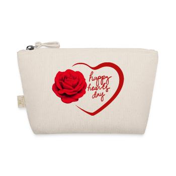 Herz und Rose Valentinstag Design - Bio-Täschchen - Natur - Vorne