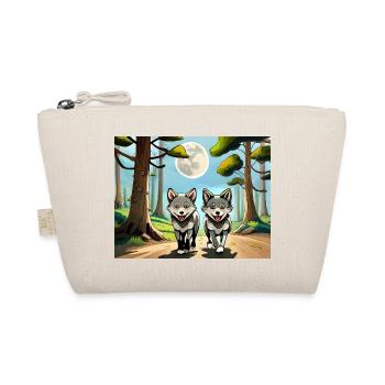 german nursery rhymes comic two little wolves - Organic Pouch - nature - Front