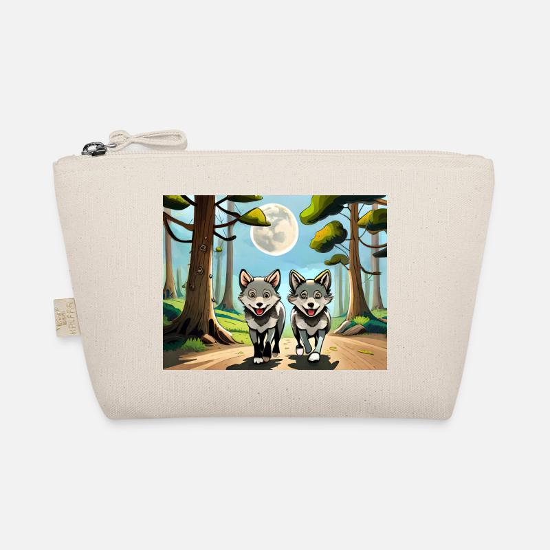 german nursery rhymes comic two little wolves Organic Pouch