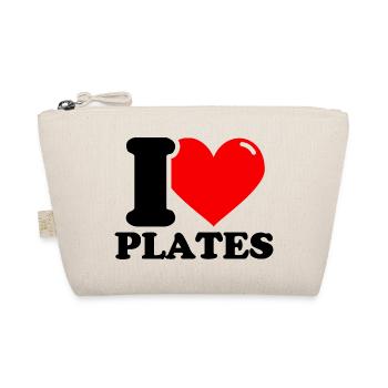 I Love Plates – Fitness Weightlifting Funny - Organic Pouch - nature - Front