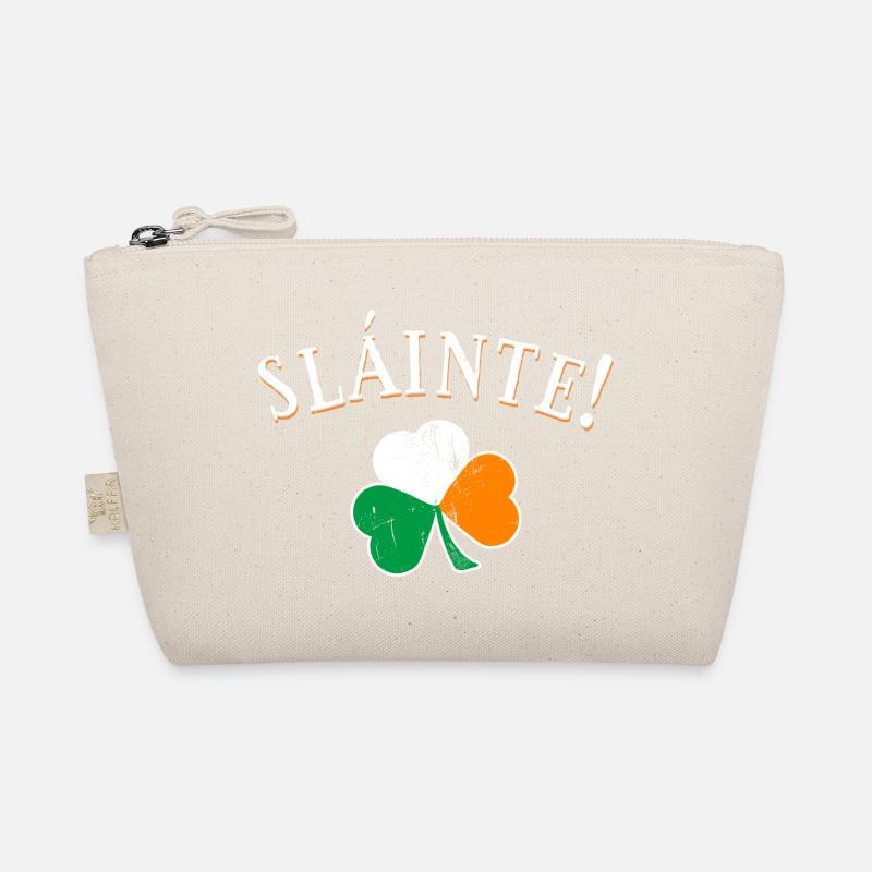 Slainte Irland Trinkspruch Kleeblatt Patricks Day Bio-Täschchen