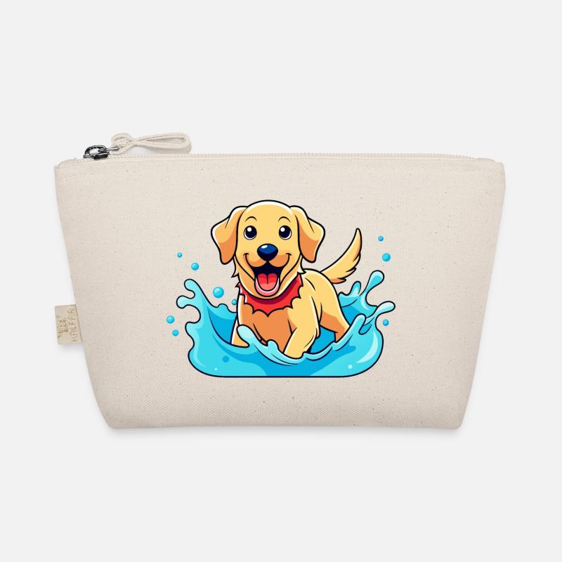 Fröhlicher Labrador Retriever planscht in Poolkunst Bio-Täschchen