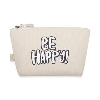 Be Happy Typography Motif - Organic Pouch - nature - Front