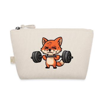Red Fox at Barbell Workout: Weightlifting - Organic Pouch - nature - Front