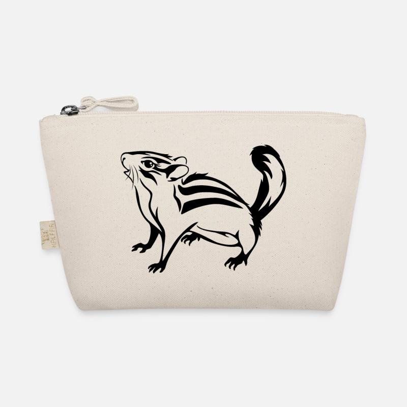 Outlined cute chipmunk Organic Pouch