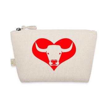 a heart for bulls, cattle, cows - Organic Pouch - nature - Front