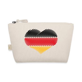 Heart Black Red Gold (Germany Flag Sketch) - Organic Pouch - nature - Front