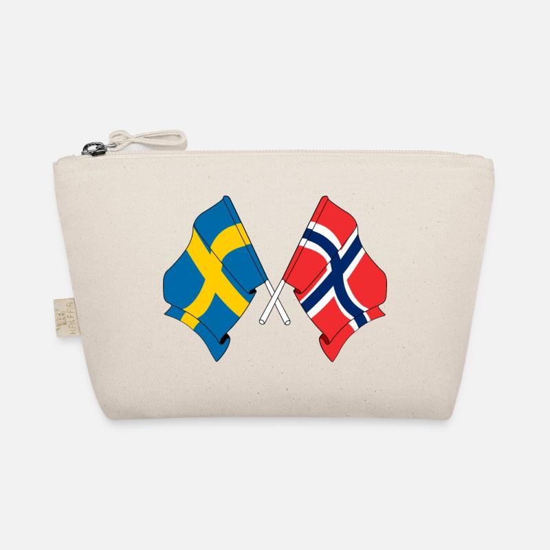 Flagge Schweden, Flagge Norwegen - Bio-Täschchen - Natur