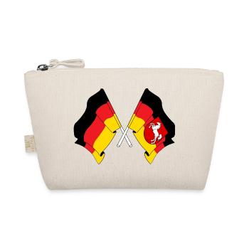Deutschlandflagge und Niedersächsische Flagge gekreuzt - Bio-Täschchen - Natur - Vorne
