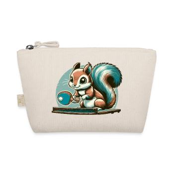 Mignon écureuil de dessin animé jouant au tennis de table - Trousse biologique - nature - Devant