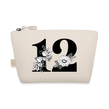 Numéro 12 floral noir -12e anniversaire floral - Trousse biologique - nature - Devant
