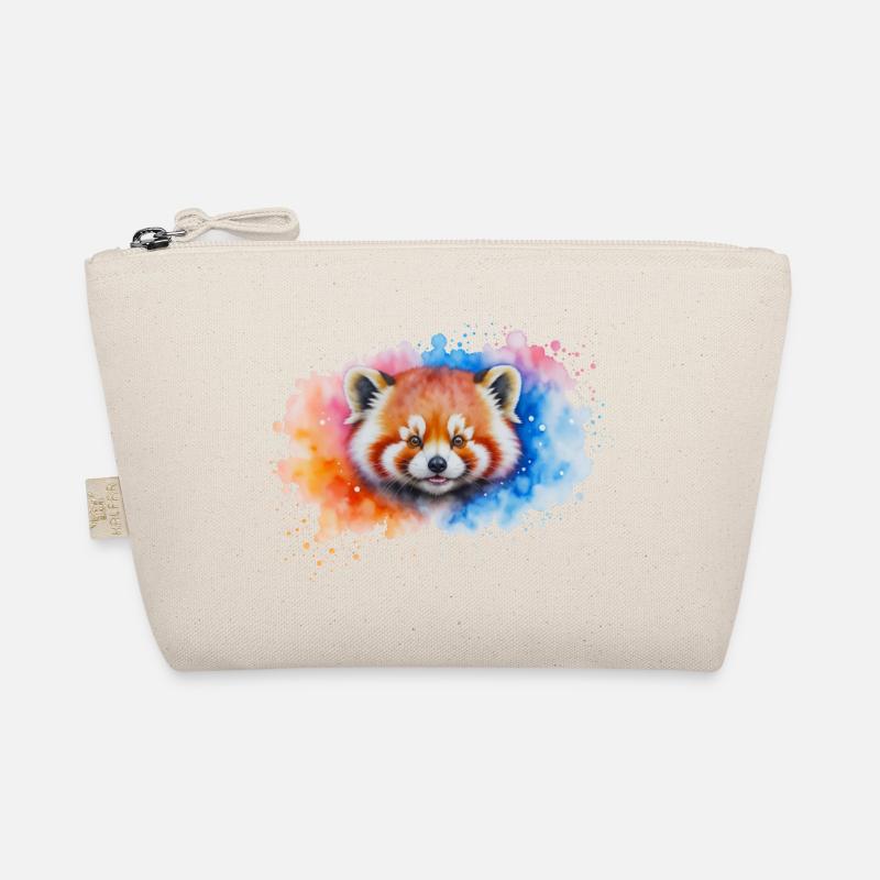 Watercolor Red Panda Splash Organic Pouch