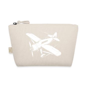 Propellerflugzeug Zeichnung - Bio-Täschchen - Natur - Vorne