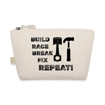 Build Race Break Fix Repeat! - Organic Pouch - nature - Front