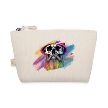 Bunte Regenbogen-Totenkopf-Designe - Bio-Täschchen - Natur - Vorne