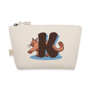 Cat Letter K - Organic Pouch - nature - Front