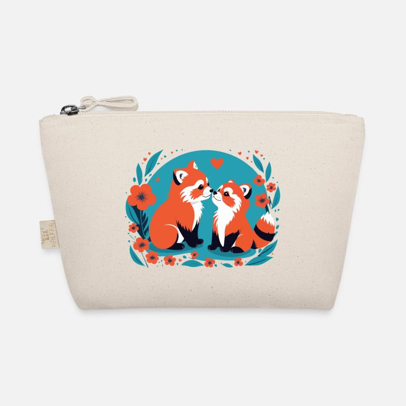 Roter Panda Paar Bio-Täschchen