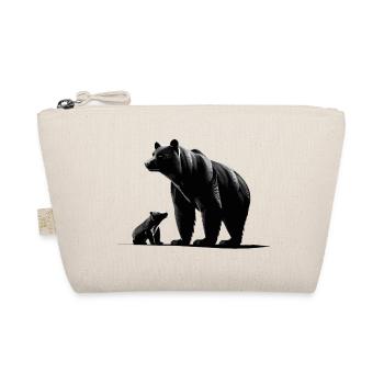 Bear Father with Child Gift for Father Dad - Organic Pouch - nature - Front