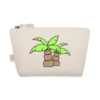 2 Palmen Insel Baum Strand Urlaub Kokosnuss Meer - Bio-Täschchen - Natur - Vorne